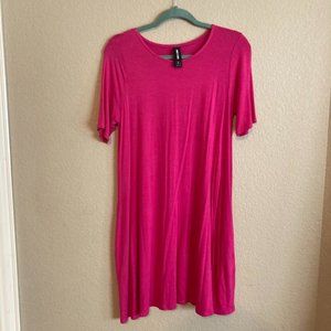 Fuschia Pink Agnes & Dora Swing Dress with pockets